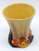 A Clarice Cliff “My Garden” Small Trumpet Vase, with lemon and ochre Delicia type streaked body