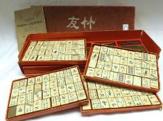 A Vintage Chad Valley Mah Jongg Set, inset with composition counters and also with original