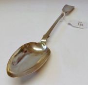 A Victorian Fiddle pattern Basting Spoon, 12” long, London 1838, Maker DP, weighing approximately