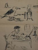 ARTHUR HENRY PATTTERSON (1857-1935, BRITISH) BIRD STUDY pen and ink drawing, signed and dated