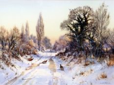 * COLIN W BURNS (BORN 1944, BRITISH) WINTER HORNING watercolour, signed lower right and inscribed