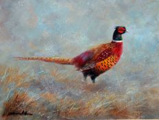 JAMES J ALLEN (CONTEMPORARY, BRITISH) WINTER PHEASANT, NORF0LK oil on board, signed lower left and