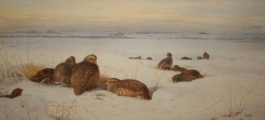 AFTER ARCHIBALD THORBURN PARTRIDGE IN WINTER limited edition coloured print, numbered 423/850 in