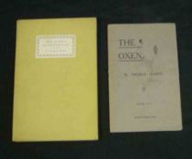 THOMAS HARDY (2 ttls): THE OXEN, Hove 1950, 1st edn, for Private Circulation only, orig wraps; THE