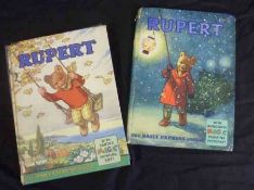RUPERT, 1960-65 Annuals, 1st, 2nd, 5th, 6th works prices unclipped, 1st work Magic Painting Pictures