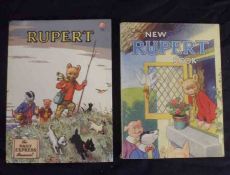 THE NEW RUPERT BOOK – RUPERT, [1946, 1955], Annuals, prices unclipped, 1st work 4to orig pict wraps,