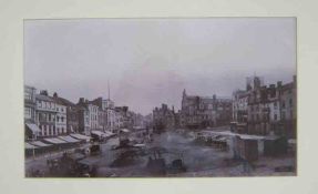 A monochrome Photograph depicting Norwich Market Place, circa 1880, framed and glazed, the whole