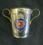 WHITE STAR LINE RMS DORIC small Silver-plated and Enamel Cup