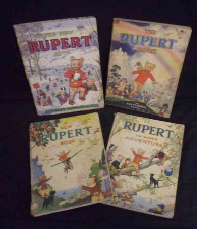 RUPERT IN MORE ADVENTURES – A NEW RUPERT BOOK – THE RUPERT BOOK – THE NEW RUPERT BOOK, [1944-45,