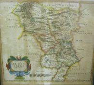 R MORDEN: DARBYSHIRE, engr’d hand col’d Map, [1695], approx. 14” x 16”, f/g