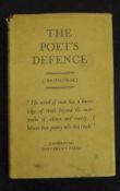 JACOB BRONOWSKI: THE POET’S DEFENCE, 1939, 1st edn, signed and inscribed to [Professor] Maurice