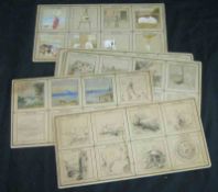 A Victorian Engraved Educational Painting Print 8 images on one sheet together with 4 sheets of