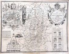 J SPEEDE: THE COUNTIE OF NOTTINGHAM DESCRIBED …, engrd map circa 1612, approx 15” x 20”