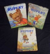 RUPERT, [1957], 1958-59 Annuals, prices unclipped, 4to, orig pict bds, (3)