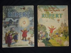 MORE ADVENTURES OF RUPERT – RUPERT, [1947, 1949,], Annuals, prices unclipped, 4to, orig pict