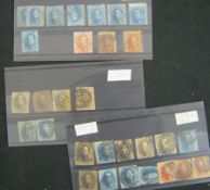 Belgium Collection 30 early used examples from SG1 imperforates to 1861 + 1863 issues, some useful