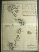 H CHATELAIN: CARTE DES ANTILLES FRANCOISES ET DES ISLES VOISINES ….., engr’d hand col’d Map, circa