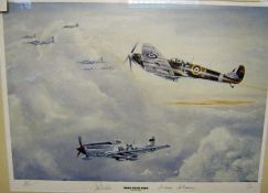 TERENCE BRIND: Limited edition col’d Aviation Print “Dawn Handover”, signed by Artist, Johnnie