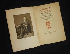 CARL SCHURZ: ABRAHAM LINCOLN, Boston & NY 1907, (1040), 4to, orig cl bkd bds worn