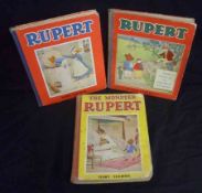 MARY TOURTEL: RUPERT THREE STORIES OF THE LITTLE BEAR’S ADVENTURES, circa 1947, 4to, orig cl bkd