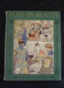 PUSS IN BOOTS, Ill H M Brock, L, Frederick Warne, ND, 8 mounted col’d plts, sigd and inscsr by
