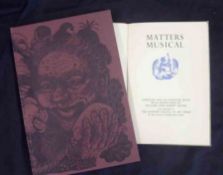 WILLIAM JOHN ROBERT BROOM: MATTERS MUSICAL, 1950, sigd and inscr, orig qtr cf + CHRISTINA