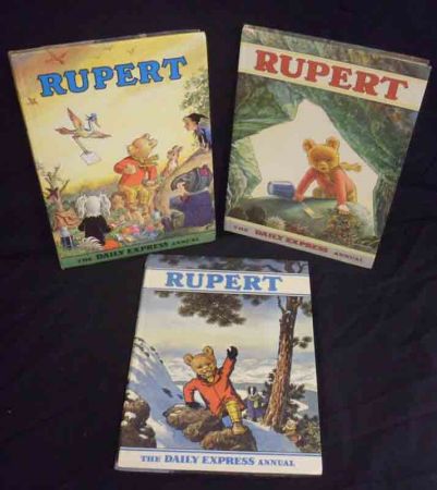 RUPERT, 1970-79 Annuals, prices unclipped ex 1974 and 1977, 4to, orig pict bds, (10)