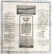 A printed Napkin commemorating Passengers and Officials killed on the Airship R101 Disaster, October