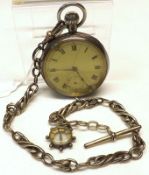 A 1st quarter of the 20th Century import hallmarked Silver Open Face Pocket Watch, the un-named