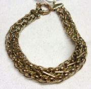 A hallmarked 9ct Gold Fancy Link Bracelet 18cm long and weighing approx 10 gm