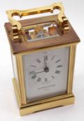 A modern Brass Framed Carriage Clock, retailed by Mappin & Webb of London, 5 ½” high