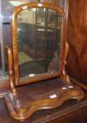 A Victorian Mahogany Swing Dressing Table Mirror, with serpentine front, 19 ½” wide