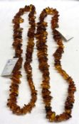 A heavy graduated Amber Nugget Chip Necklace, approximately 61cm, weight approximately 125 gm