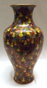 A good 19th Century Chinese Cloisonné large baluster Vase, decorated in lemon, shades of famille