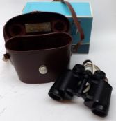 A pair of Vintage Carl Zeiss (Jena) Binoculars, Deltrintem 8x30, in case with presentation plaque