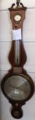 An early 19th Century Mahogany and Boxwood Line Inlaid Wheel Barometer, replacement swan neck