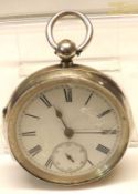The last quarter of the 19th Century Silver cased key wind open faced Pocket Watch, the fusee