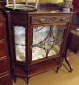 A Victorian Mahogany Display Cabinet, the top with galleried back, with single frieze drawer, to a