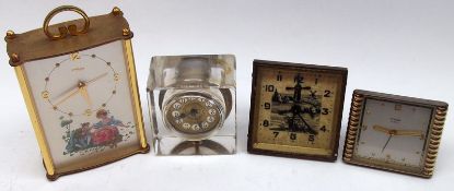 A collection of four various 20th Century Mantel Clocks, includes one by Cyma, one with a face