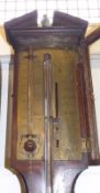 A 19th Century Mahogany Stick Barometer, C B Peuerellij & Co, broken arched pediment and central