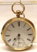 A late 19th/early 20th Century 18ct Gold Cased Open Face Pocket Watch, W Barrett, 89 Fetter Lane,