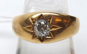 A Gents late 19th/early 20th Century single stone old cut Diamond Ring, approx ½ ct