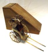 An unusual Tortoise or Turtle Shell Model of a Rickshaw, in original presentation box, 9” long