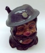 A Wilkinsons Bruce Bairnsfather Pot modelled as a head of a WWI Soldier (probably “Old Bill”),