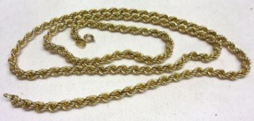 A hallmarked 9ct Gold Rope Twist Neck Chain, 70 cm long and weighing approx 11 gm