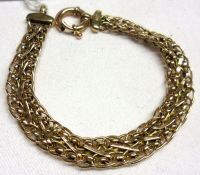 A hallmarked 9ct Gold Fancy Link Bracelet 18cm long and weighing approx 10 gm