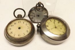 A packet of Continental white metal cased Pocket Watch and Fob Watch and a further metal cased