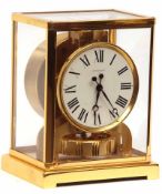 A Jaeger-LeCoultre Lacquered Brass Cased “Atmos” Revolving Pendulum Mantel Clock, 20th Century, 9”