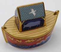 A Royal Crown Derby Paperweight modelled as Noah’s Ark (button missing), 4” long