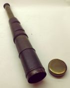 A Vintage Four Draw Brass Framed and Leather Bound Telescope, 2 ½” diameter